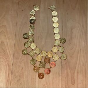 greek handmade gold coin necklace
